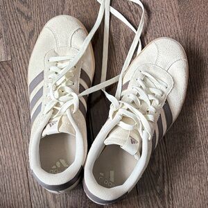 Adidas Off-White and Brown Casual Sneakers